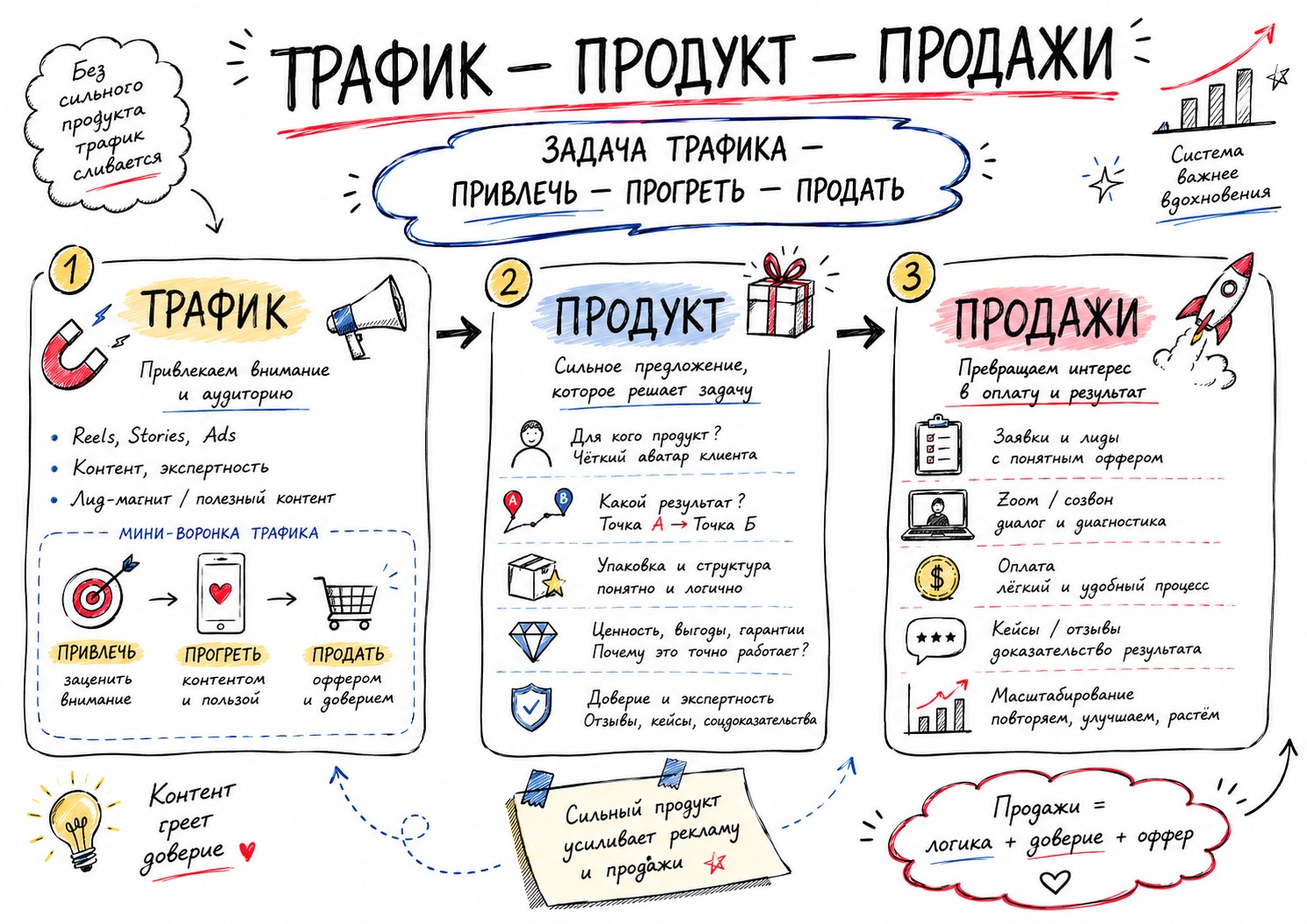 Трафик — Продукт — Продажи